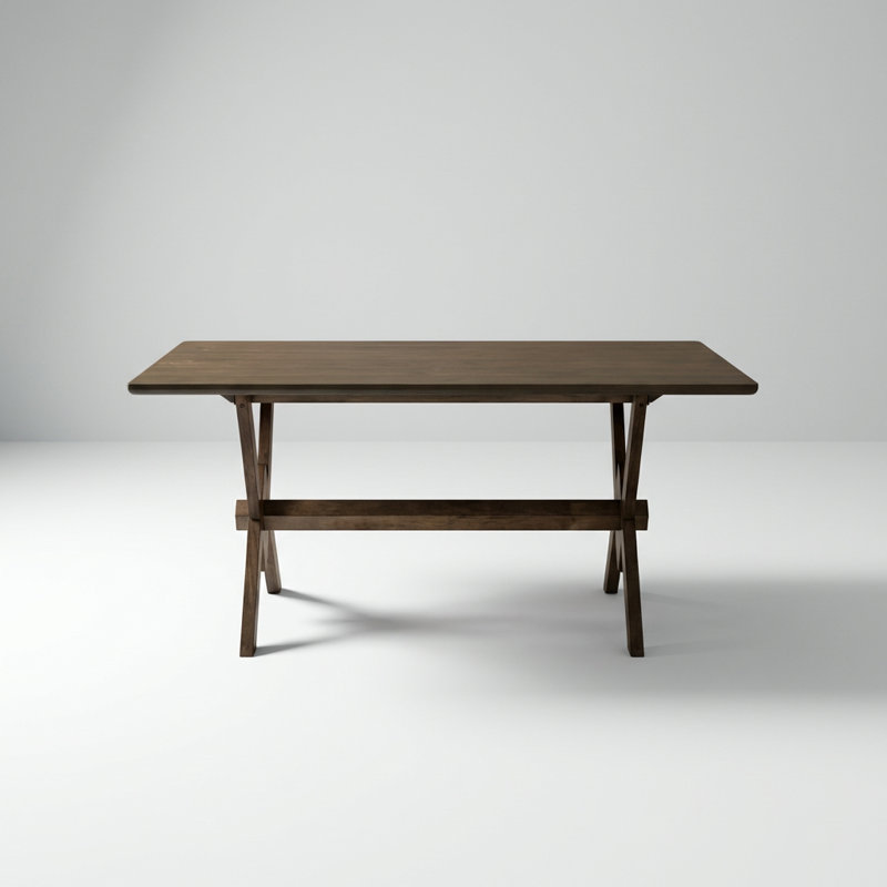Rustic Farmhouse Style Double V Base Rectangular Dining Table
