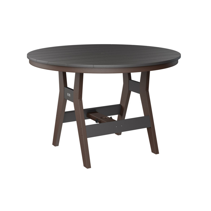 Berlin Gardens Harbor 60″ Round Counter Height Table, Smoke Gray, Chocolate Brown, 35.5" H x 48" W x 48" D