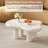 Coffee Table, Cute Irregular White Tea Table With 4 Legs