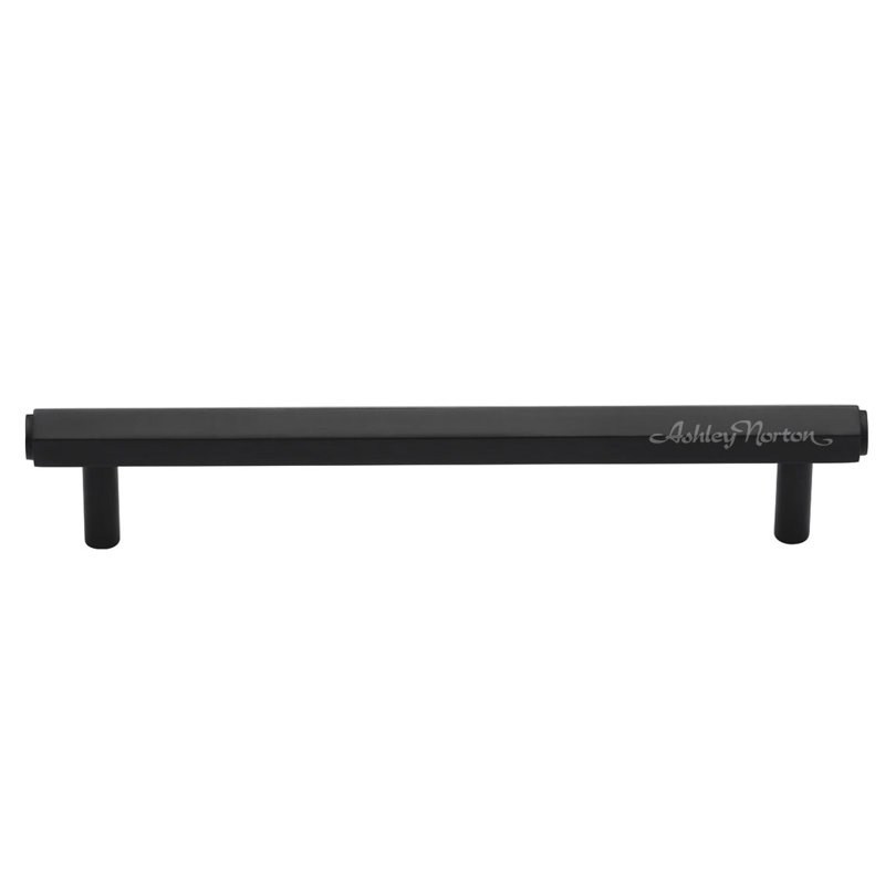 Modern Black Solid Brass 8" Bar Pull Handle