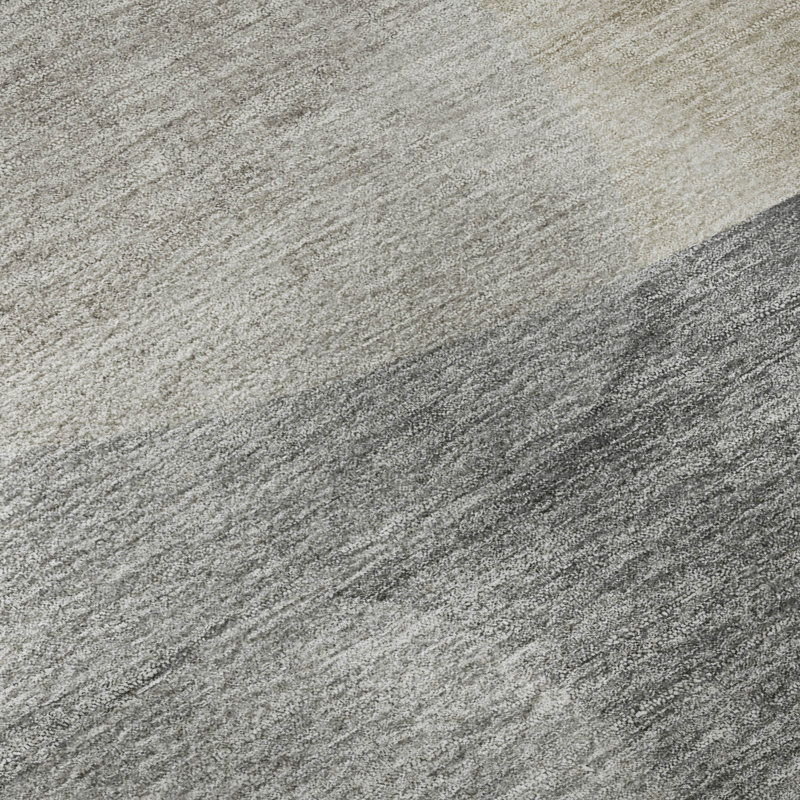 Premium Machine Washable Mayfield AMF2121 Blocks Rug, 8' x 10', Taupe