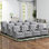 Fauteuil inclinable manuel de massage l 33,07 po Dartee avec fonction de chauffage et deux porte-gobelets - Siège de cinéma maison en microfibre