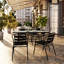Ensemble repas d'extérieur 5 pièces - table de patio trempé, 4 chaises empilables Flex Comfort