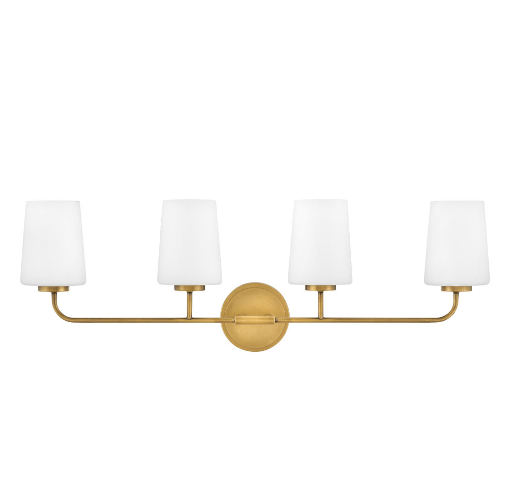 Fitz 4-Light Dimmable Vanity Light, Lacquered Brass