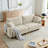 90.15" Queen size upholstered Multi-functional convertible sleeper sofa with storage-142757153