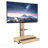 Tv Stand With Push-Pull Drawer For Living Room, Bedroom,Offices,Adjustable Height Mobile Tv Cart For 32-75 Inches,Wood &Glass Tv Stand With Wheels-451551418