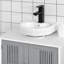 Rangement pour salle de bain sous l'évier - Armoire grise et blanche avec 2 portes, peu encombrante, tablette réglable, rangement pour différents articles