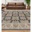 Tapis noir et beige noué à la main de haute qualité