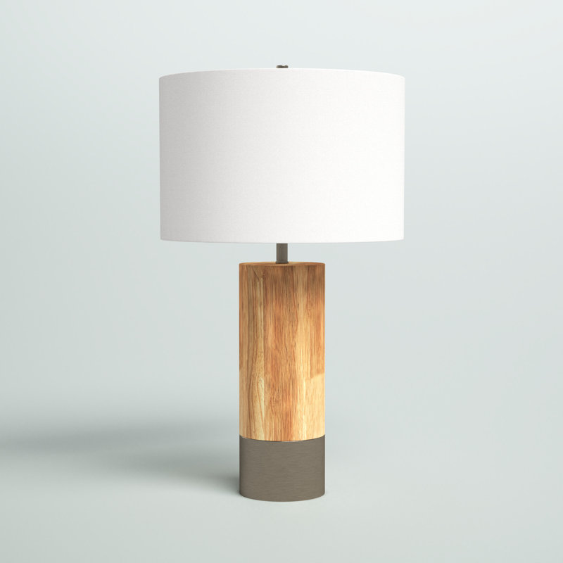 Lampe de table en nickel poli brun / brossé 23,63 "avec USB Lizzie