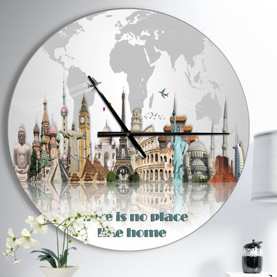 Il n'y a pas d'endroit comme chez-soi World Tour - horloge murale rétro