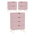 4 Drawer 23.6" W Chest With 2 Nightstand Bedroom Dresser Set