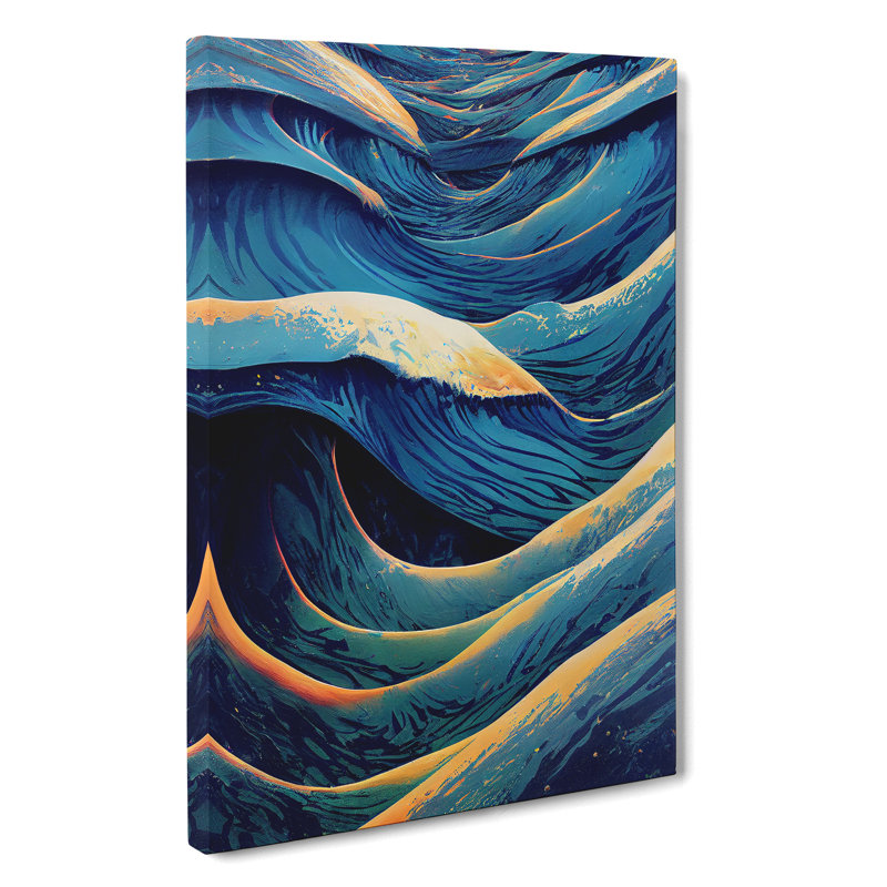 Marvellous Ocean Wave Abstract - Wrapped Canvas, 76cm H x 50cm W x 3cm D