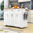 Rolling Kitchen Island Cart with Rubber Wood Drop Leaf, Storage Cabients and Soft Close Drawers-368164099