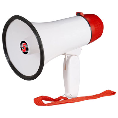 5 Core Megaphone 30W Bull Horn PA Speaker w 800 Yards Range Loud Siren Voice Amplifier Portable