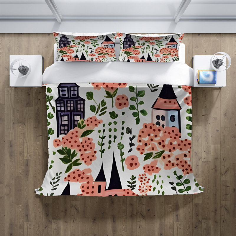 Polyester Abstract Duvet Cover, King Duvet Cover + 2 King Shams