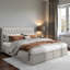 Caddo Velvet Upholstered Bed With Hydraulic Lever, Functional Storage Bed, Rivet Decoration-930337612-891638624