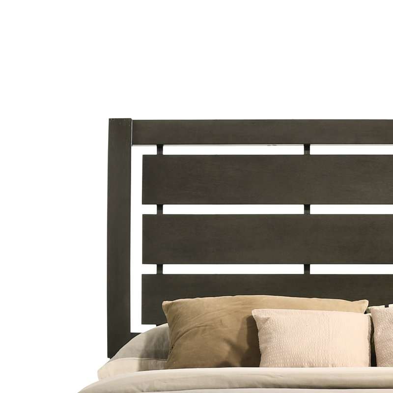 Grand lit moderne gris - Option élégante avec lit à lattes stable, sommier tapissier Curves polyvalent et chic