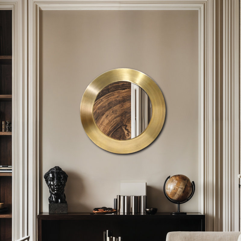 Miroir Lopp, H 30 po x l 30 po, Doré