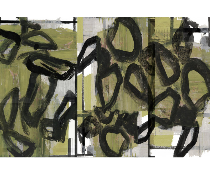 «Organic Olive Abstraction» par Cartissi - Art mural abstrait - impression encadrée 24 x 16 (naturel), 24 × 16, Framed Print