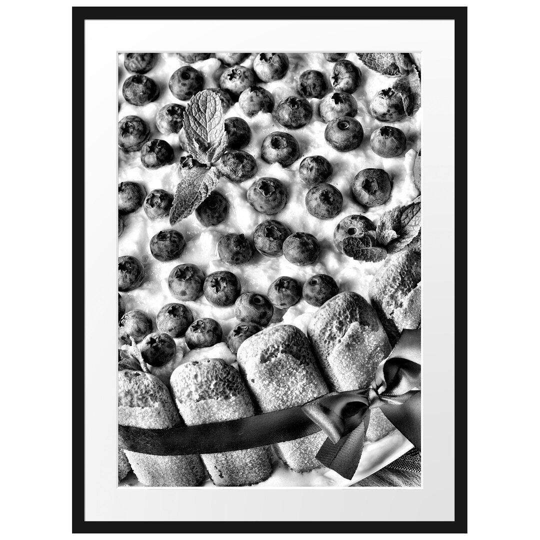 Gerahmtes Poster Obsttorte Blaubeeren