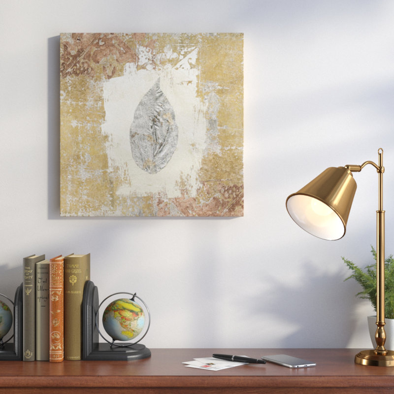 « gilded leaf iii », impression sur toile tendue, H 37 po x l 37 po x P 1,5 po