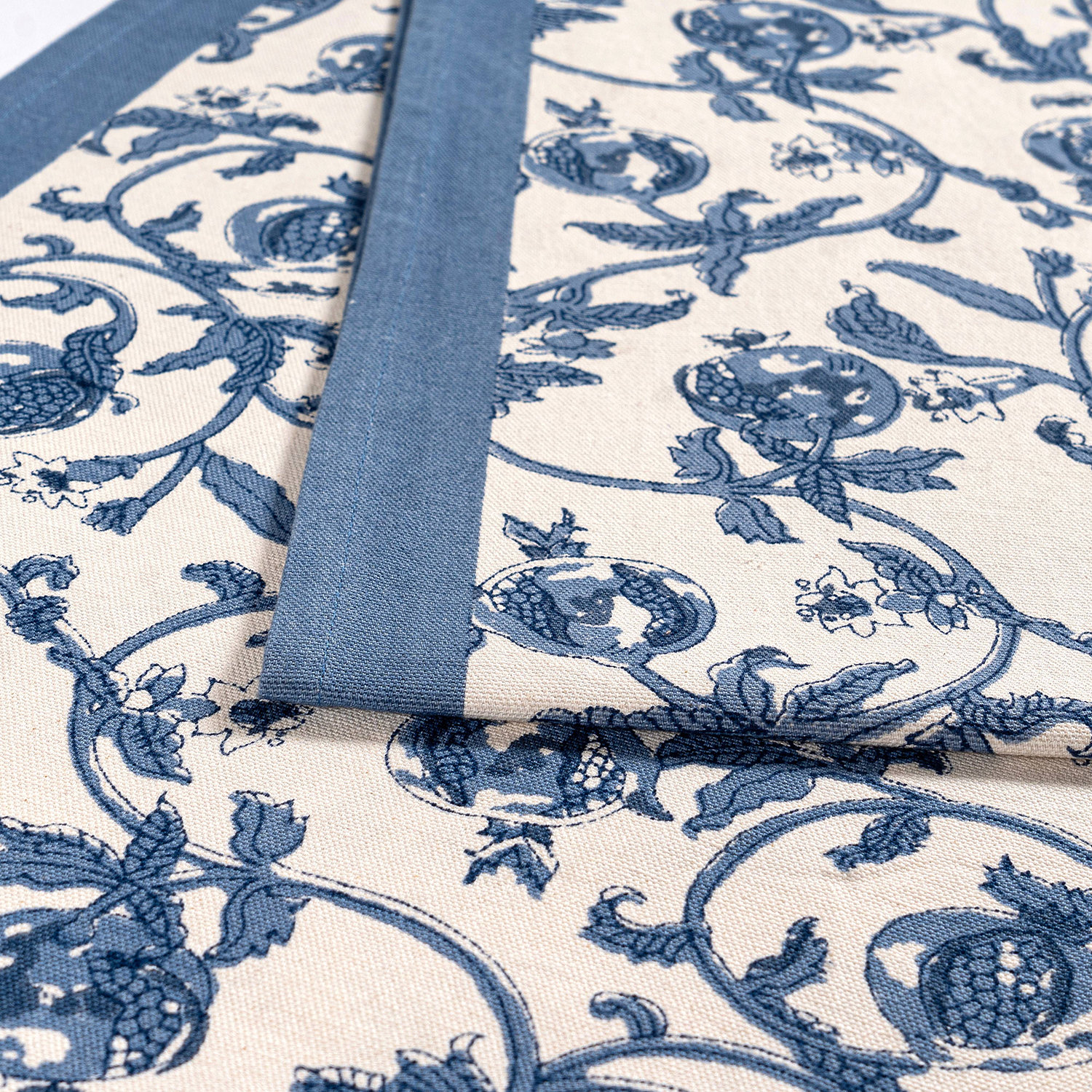 Brona Floral Table Runner, 72" L x 16" W, Blue