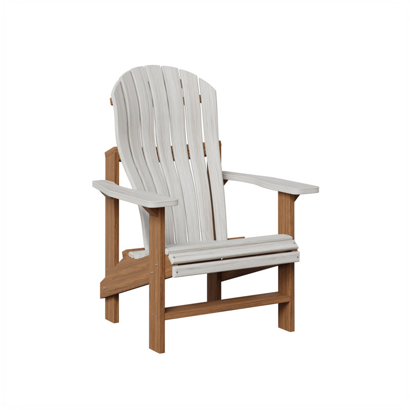 Berlin Gardens Contour Upright Adirondack Chair, Seashell with Antique Mahogany