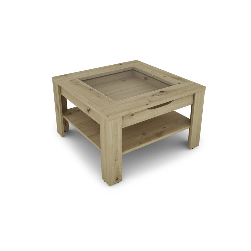 Hadlow Four Leg Coffee Table with Storage, Light Brown
