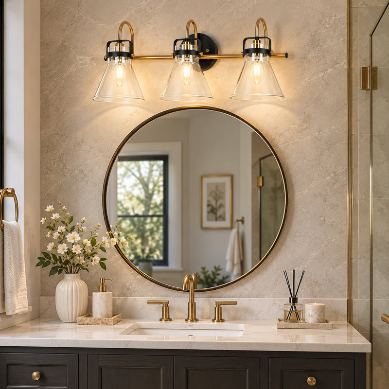 Elsa Dimmable Gold Vanity Light, 3