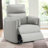 Sagen Glider Recliner w/Swivel, Gray Leather