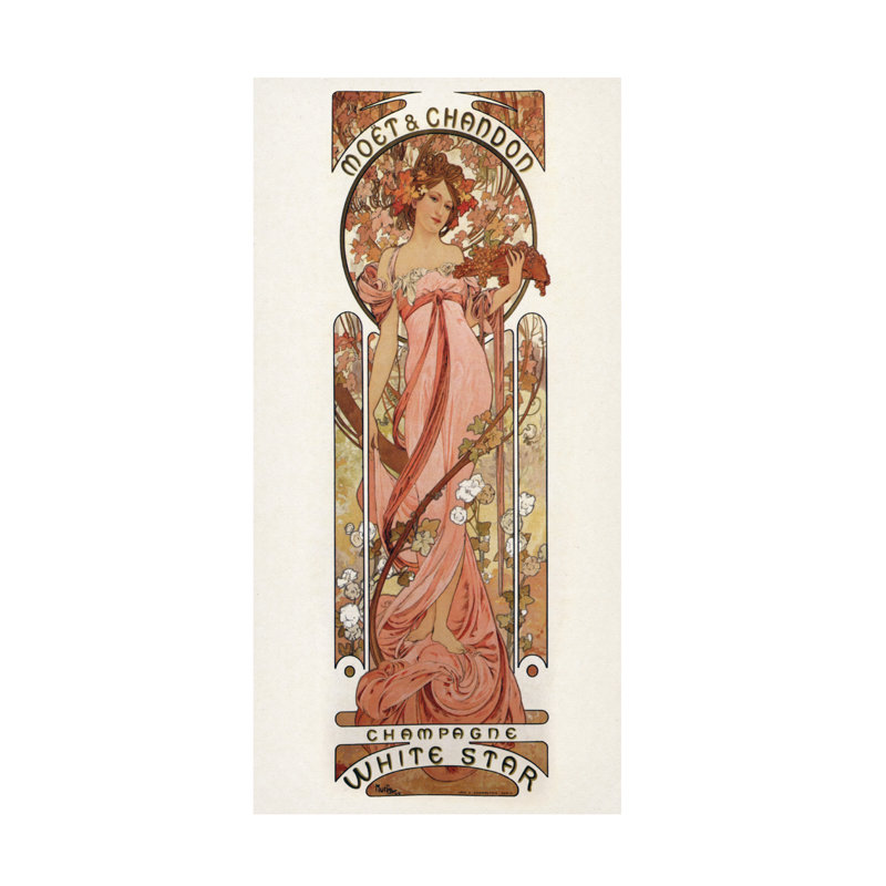Art sur toile par Alphonse Marie Marie Mucha Moet et Chandon - Étoile blanche champagne, 1899, H 19 po x l 10 po