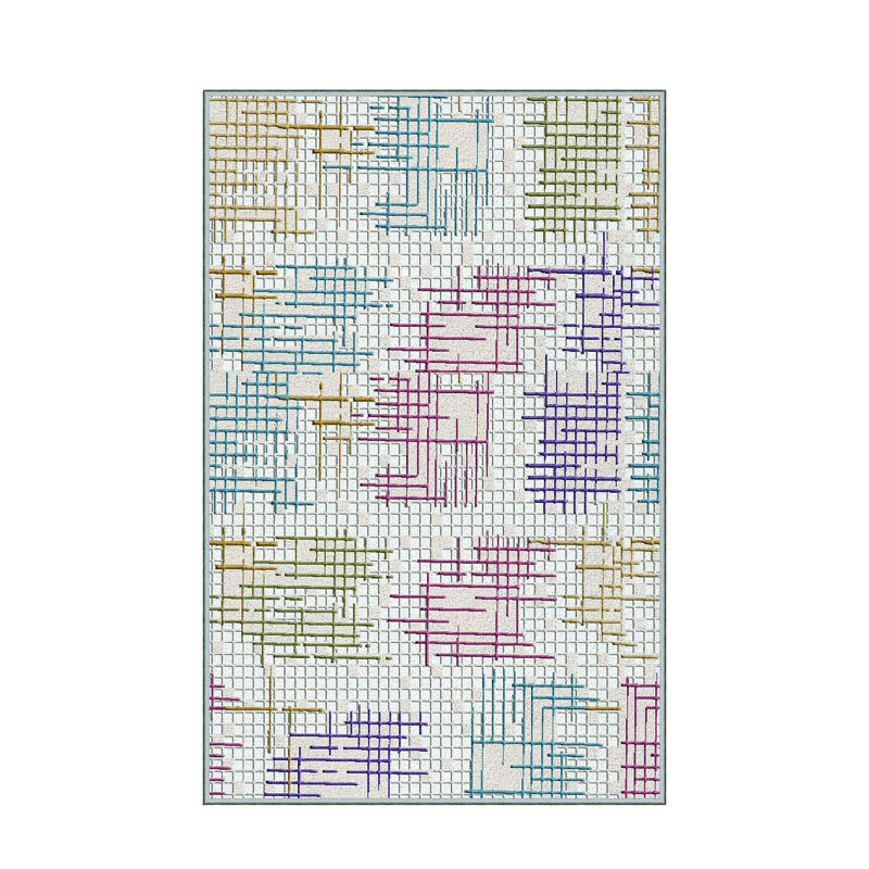 Luxurious 3D Printed Woven Carpet, 55.1 x 86.6 inches | 100% Polyester, Antibacterial, Machine Washable | Non-Slip PVC Felt Dot Underside, 0.3 in Pile Height | Perfect for Living Room, Bedroom & Home Decor