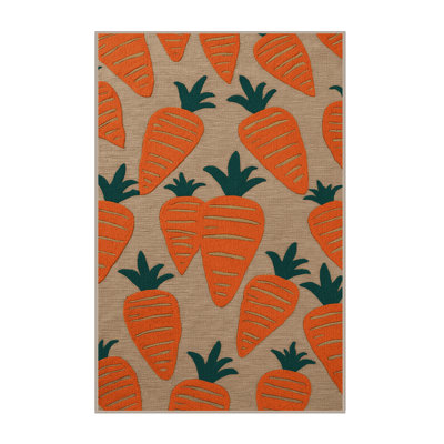 Washable Carrot Vegetables Area Rug