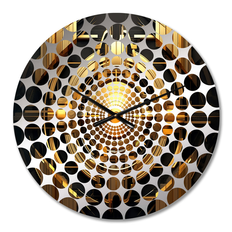 Or et noir cubiste Visions I - horloge murale cubisme, Petit