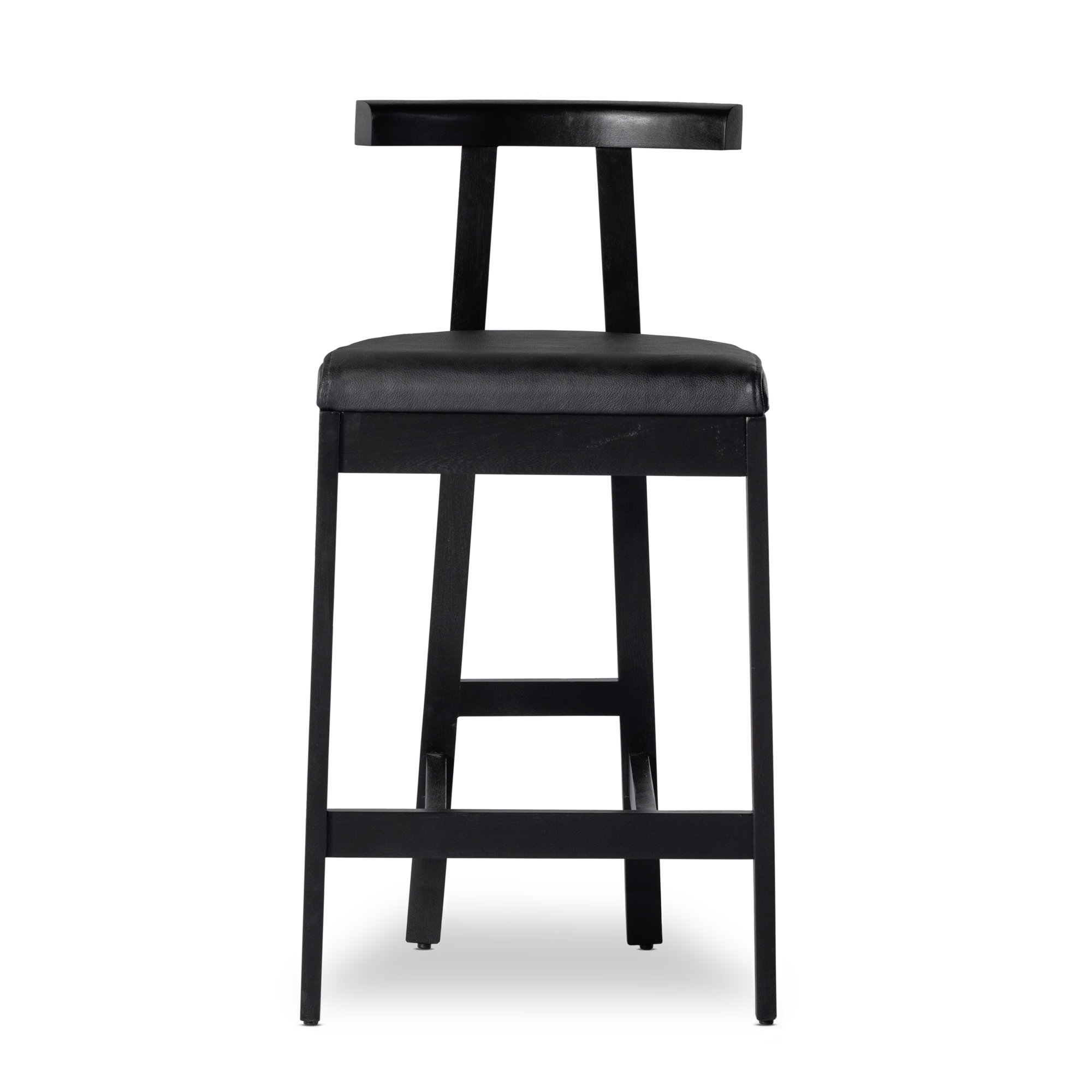 Seville Leather Bar & Counter Stool, Bar Stool (30” Seat Height), Black