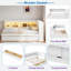 Lit de jour multiple avec tablettes de rangement, USB, DEL et 2 tiroirs-123034892