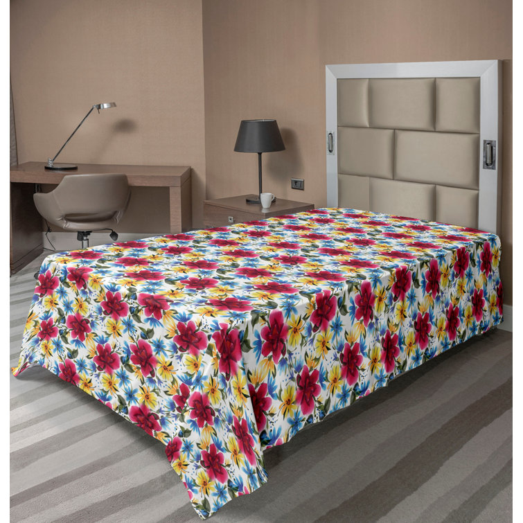 Ambesonne, drap plat floral pivoines, art botanique printanier