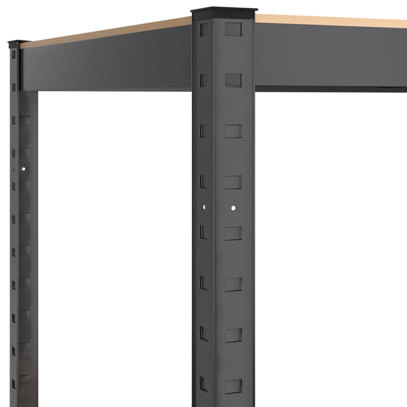 4-Layer Shelves 2 pcs Anthracite Steel&Engineered Wood, 80 x 40 x 160 cm, Anthracite