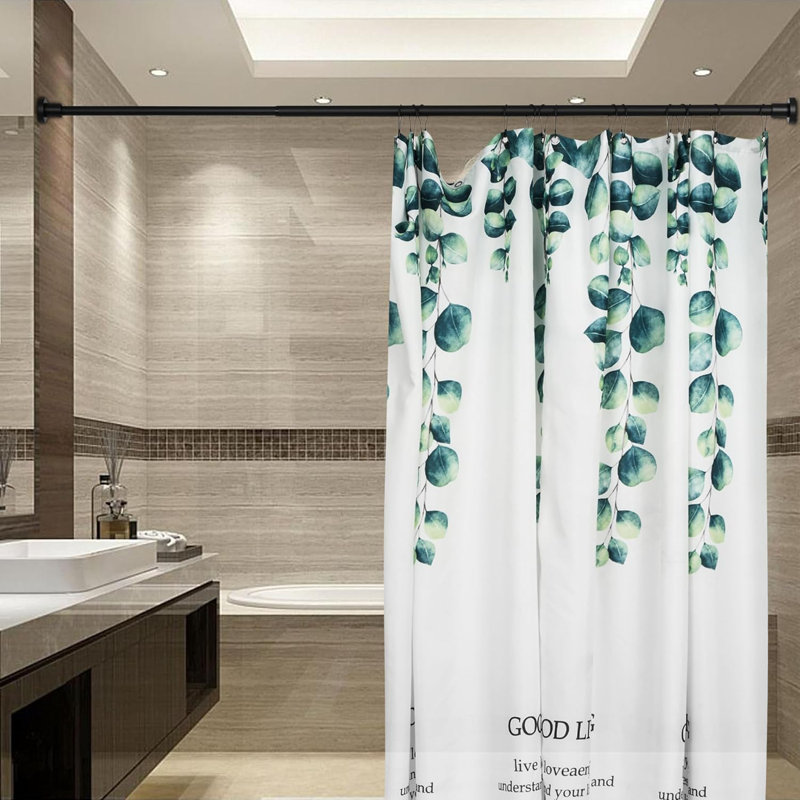 Tringle de rideau de douche à fixation murale 47-84 "- Acier inoxydable 304 noir mat