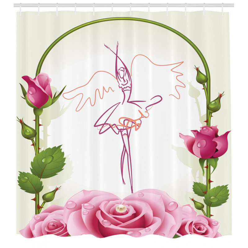 Shower Curtain with Hooks Included, 70" H x 69" W