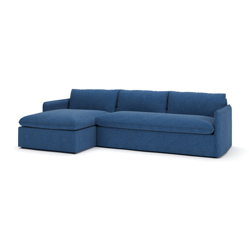 Canapé modulaire 2 pièces Bellatrix, Chenille Crypton® neige Nomad, Orienté à gauche (vu de face)