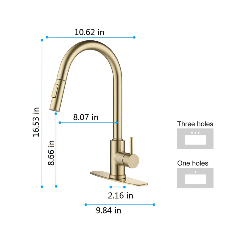 Gold Stainless Steel Touch Kitchen Faucet With Pull Down Spray - 360-Degree Rotating For Comprehensive Sink Cleaning, Simple Water Temperature And Flow Management, Corrosion Rust , 15.9 In. Depth,