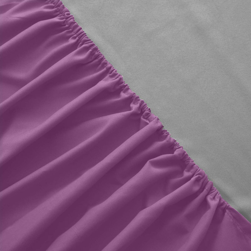 Super Luxury Microfiber 25 cm Plain Fitted Sheet , Purple, Kingsize (5')