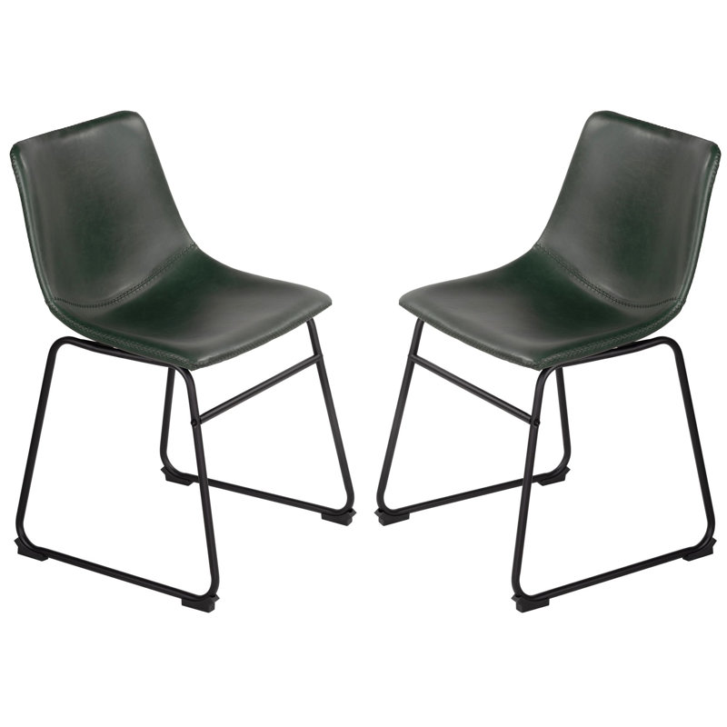 Ensemble de 2 chaises d'appoint rembourrées Lauver, Vert
