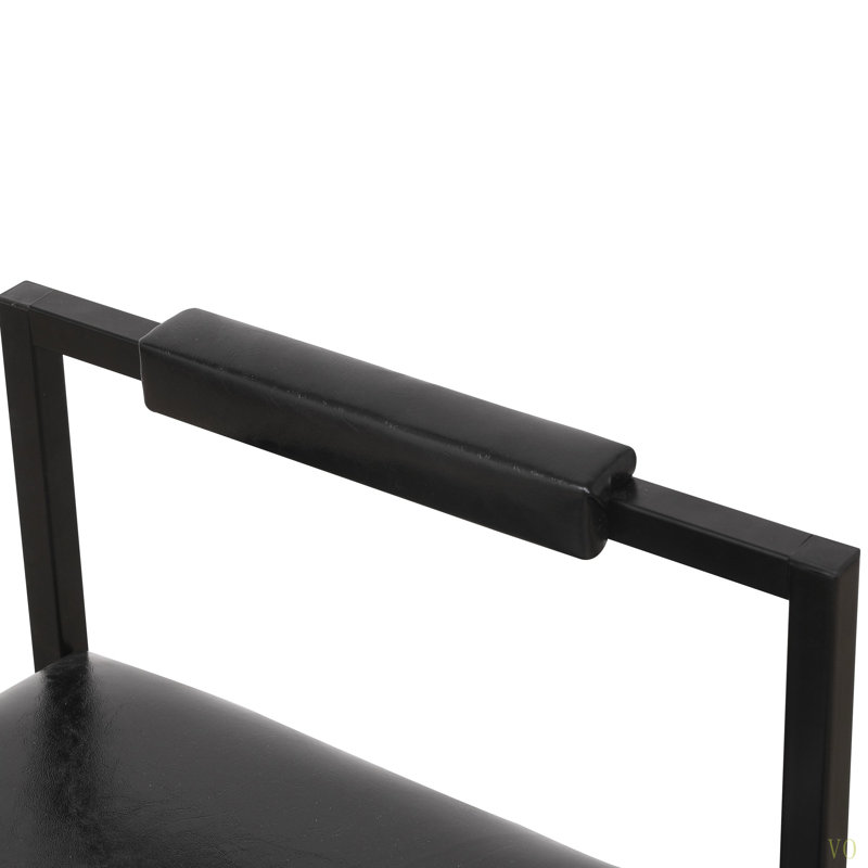 Ensemble de 2 tabourets de bar avec dossier et 2 chaises de bar rembourrées en cuir de polyuréthane avec repose-pieds