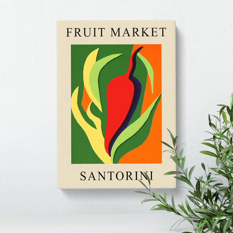Santorini Fruit Market Exhibition Red Chili Pepper - Wrapped Canvas, 76cm H x 50cm W x 3cm D