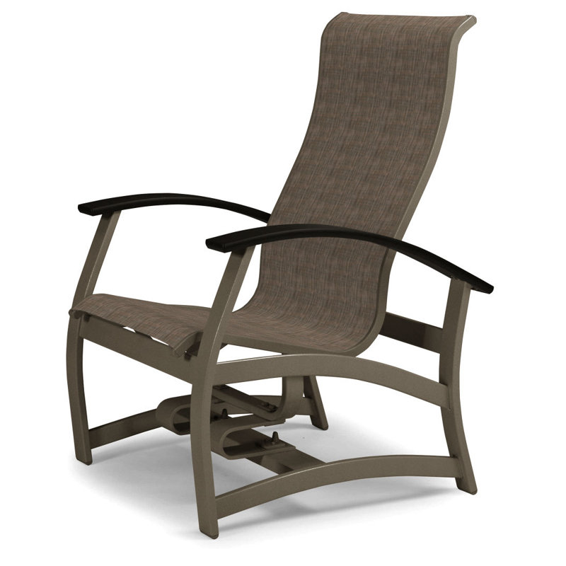 Askar Powder Coated Aluminum Outdoor Lounge Chair, Black P70, Forest Forest Green 22D Sunbrella®, Textured Beachwood