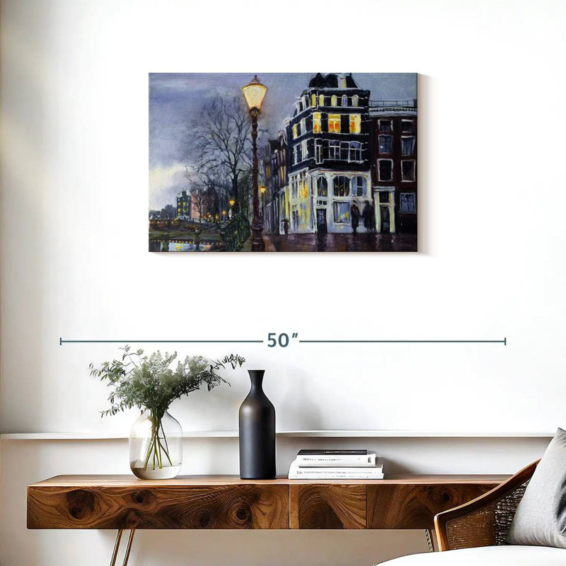 Sirci au crépuscule, Amsterdam, H 20 po x l 30 po