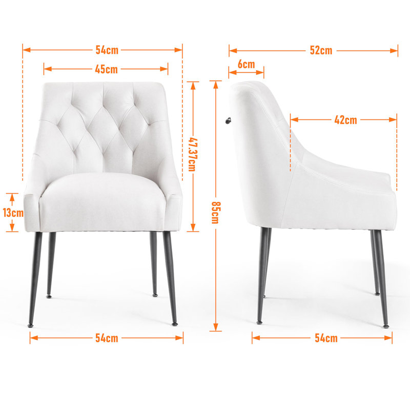 Gennadiy 38cm H Upholstered Metal Side Chair, White