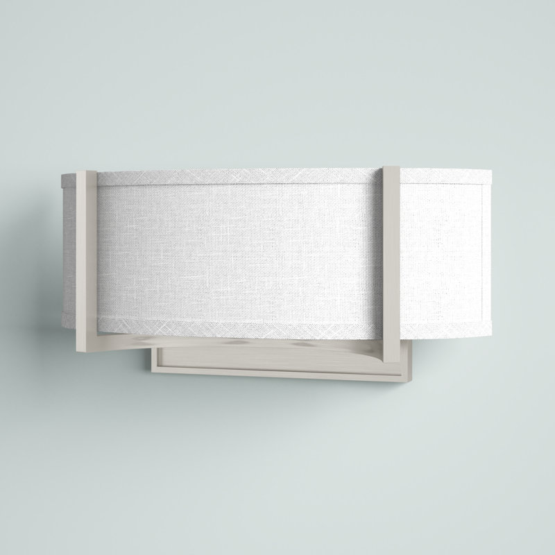 Addyson Half Moon, Brushed Nickel / Slate Gray Fabric